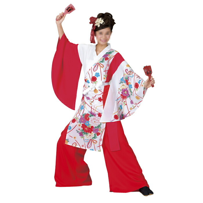 よさこい衣装 よさこいコスチューム ソーラン節 祭り衣装 舞台衣裳 ダンス衣装 和柄（レディース） | お祭天国 きぬずれ踊衣裳