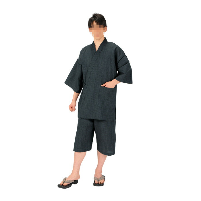 しじら織　みじん格子甚平 　LL　| お祭天国 きぬずれ踊衣裳