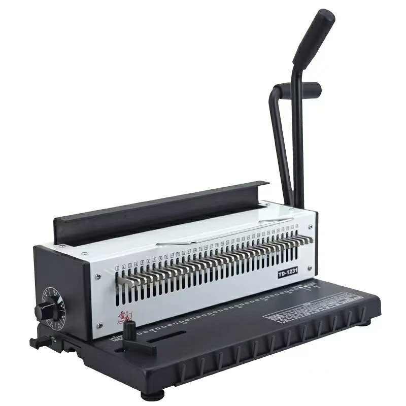 製本機 多穴パンチ A4サイズ/34穴 製本枚数130枚/穴あけ枚数15枚 製本機 穴明けの数量を調整できる A4 調整可能 手動 卓上型 パッキン/｜大板店