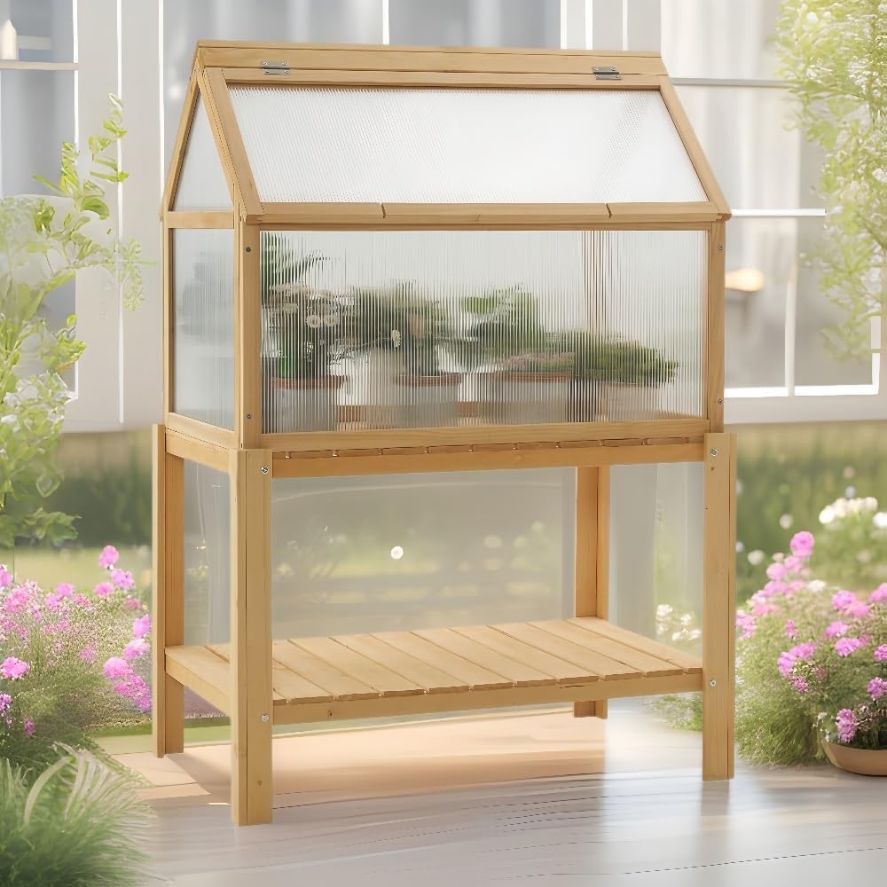 植木室 57×91×130珊 樅の木製 大静電容量 寒さ打つ手 庭用グリーンハウス 通気性?水抜き性に 二重納めるプランターラック 紫外線撥ねのける 純一無雑材フ