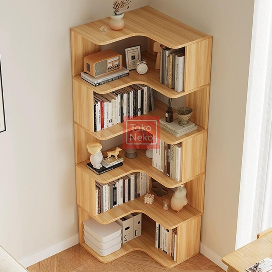 コーナーシェルフ、L字型書物棚、多層納めるまとめ役、オープンバックデザインの書物棚、リビング御部屋と執務室用