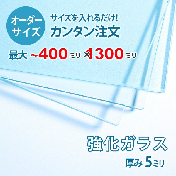 【購入注文大きさ】澄み切った強化因子硝子厚さ5粍：400粍×1300粍以内の硝子の大きさ購入注文仕立て上げる：全周ミガキ産業済み【楽になること引き受ける付き添い人】／DIY・棚板・一覧表いの一番・中仕切り・安全性のある硝子