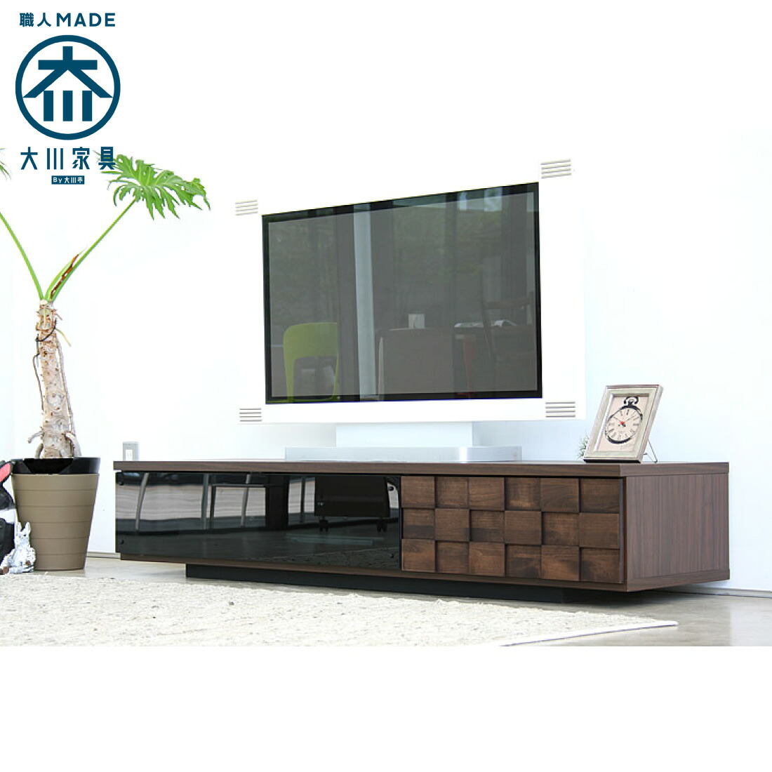 【マラソン】☆3％値引き☆クーポン！ 160cm 国産 テレビ台 ブラウン ローボード おしゃれ テレビボード コンパクト 小さい 一人暮らし テレビボード 完成品 家具 TV台 AVボード 収納 送料無料 新生活 メンズ インテリア 大川家具｜大川デザインファクトリー