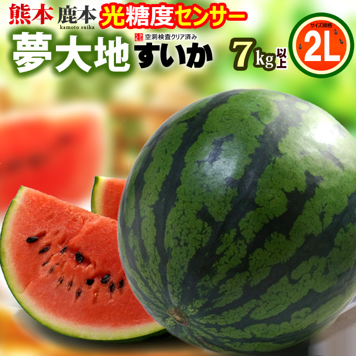 楽天市場 夢大地 鹿本のスイカ 2l 1玉 熊本産 秀品 贈答 ギフト すいか 西瓜 糖度11度以上選果 光センサーによる空洞検査済み 食品 フルーツ 果物 スイカ 送料無料 まいど おおきに屋クラクラ