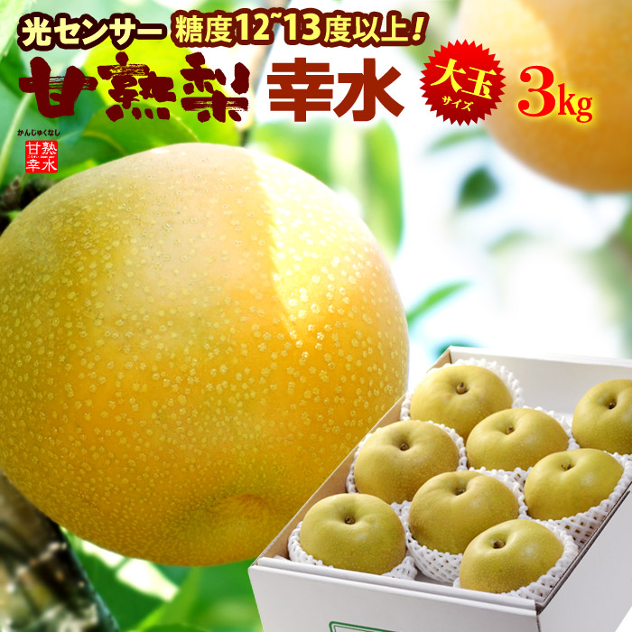 楽天市場 甘熟幸水梨3l 5l 約3kg 産地はお任せ 糖度12度以上の大玉幸水梨だけをお届け 食品 フルーツ 果物 和梨 幸水 送料無料 まいど おおきに屋クラクラ