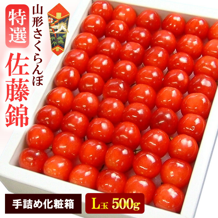 山形 さくらんぼ 佐藤錦 手詰め (L玉/500g) 山形産 露地栽培 秀品 サクランボ 桜桃 チェリー cherry 6月 食品 フルーツ 果物 さくらんぼ 佐藤錦 ギフト 贈答 産地直送 甘い 人気 男性 女性 喜ばれる 2025 送料無料