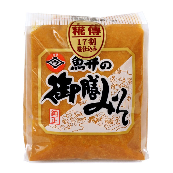 市場 魚井の御膳みそ 1kg 中みそ ガゼット袋入りみそ 17割糀仕込み 中味噌 糀傳 味噌