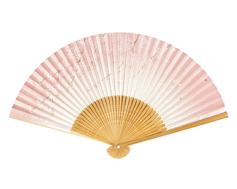 扇子 高級絵付 白竹中彫 パール地 桜 香り付 名入れ印刷 名入れ無し 30 から 100本 1本あたり2,805円から FU-550 名入れ 男性用 メンズ 女性用 レディース 送料無料