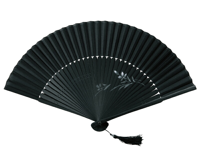 ペンテックス 絹 扇子 黒染 桔梗 名入れ可 30 から 100本 1本あたり3,025円から FU-5846 名入れ 男性用 メンズ 女性用 レディース 送料無料｜オーケーマート