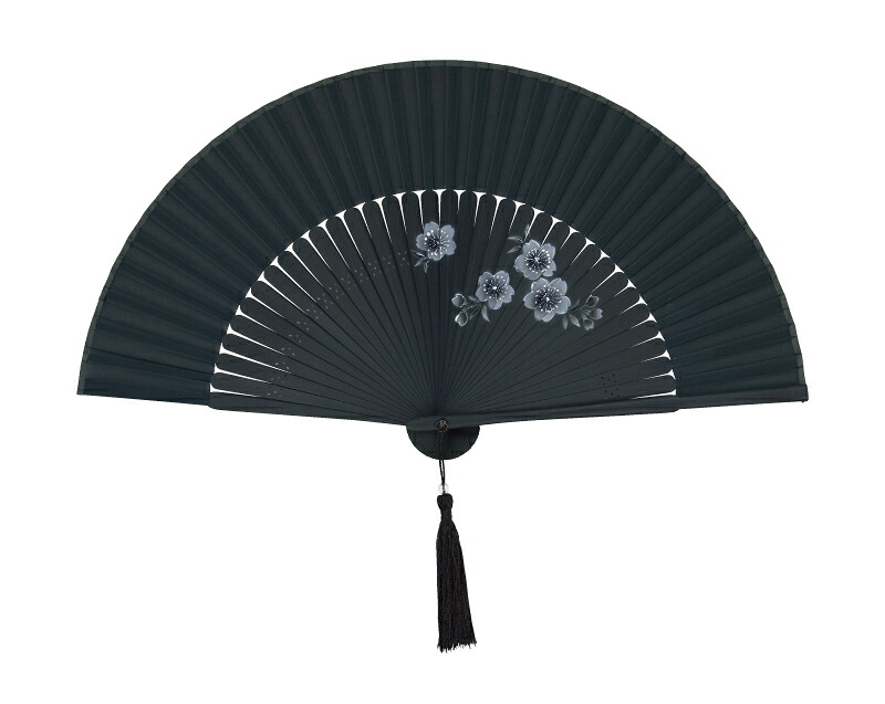 ペンテックス 絹 扇子 黒染 桜 名入れ可 30 から 100本 1本あたり3,025円から FU-5848 名入れ 男性用 メンズ 女性用 レディース 送料無料|オーケーマート