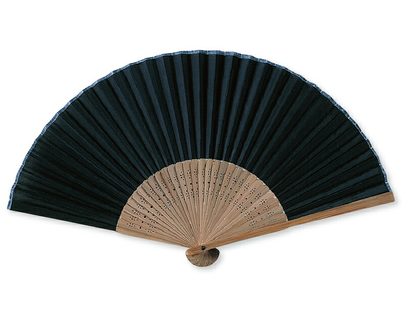 涼風 布 扇子 唐木中彫 黒 名入れ印刷 名入れ無し 30 から 100本 1本あたり880円から FU-5954 名入れ 男性用 メンズ 女性用 レディース 送料無料