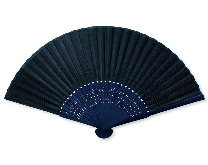 涼風 布 扇子 藍染中彫 紺 名入れ可 30 から 100本 1本あたり880円から FU-5964 名入れ 男性用 メンズ 女性用 レディース 送料無料|オーケーマート