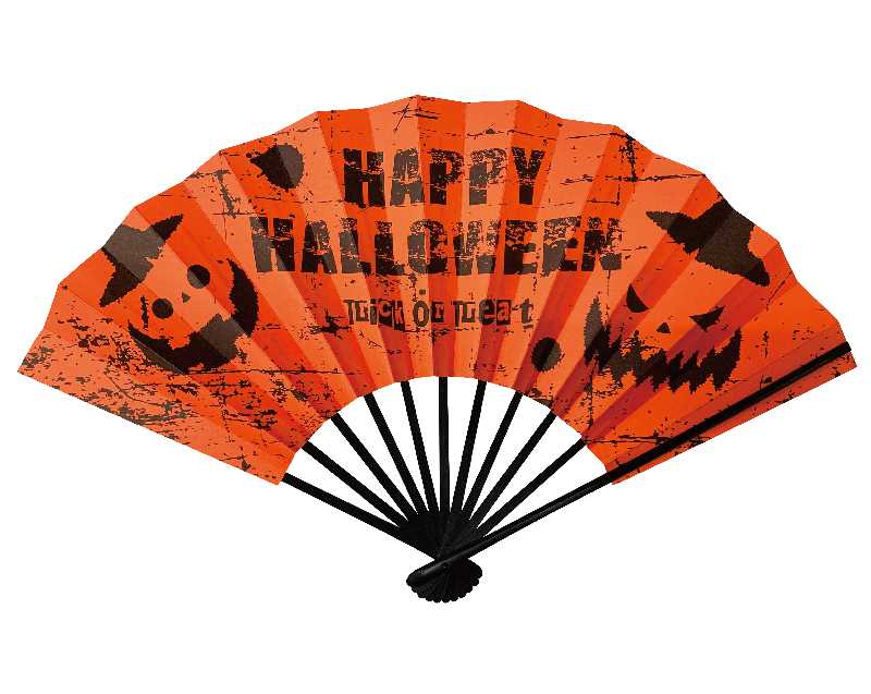 ハロウィン 大型扇子 パンプキン 黒染竹 MS-H2グッズ 小物 コスプレ 衣装 仮装 装飾 アイテム パーティー ナイト メンズ レディース 男性 女性 イベント ディスプレイ画像