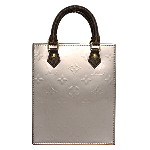 LOUIS VUITTON ルイヴィトン 2WAY プティット・サックプラ ヴェルニ ヴェルニ メタリックトープ ゴールド金具 M90564【貨物輸送無料】【中古】【D4369】