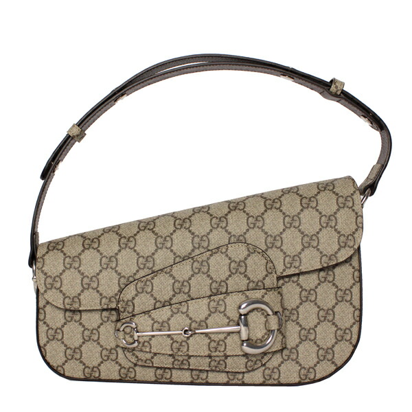 GUCCI グッチ 一肩先 導管ビット1955スモールショルダーバッグ GGスプリーム 導管ビット ベージュ しろがね色金具 764155【貨物輸送無料】【中古】【D4418】