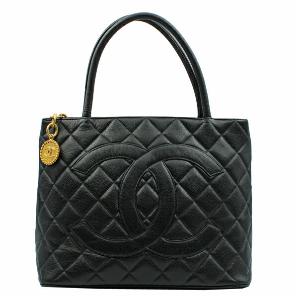 CHANEL シャネル トートバッグ 復刻トート キャビアスキン ブラック ゴールド金具 A01804【送料無料】【中古】【D5080】｜トキオカ 129,000円