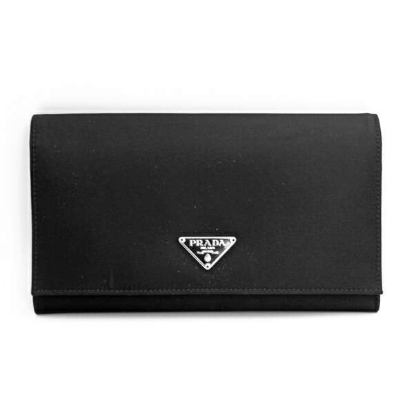 楽天市場】プラダ PRADA 長財布 M608 ナイロン レザー ネイビー 紺