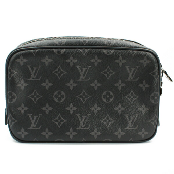 LOUIS VUITTON ルイヴィトン 合切袋 トゥルース・トワレ GM モノグラム・エクリプス モノグラム 黒いこと×薄墨色 しろがね色金具 M43383【貨物輸送無料】【中古】【D6235】