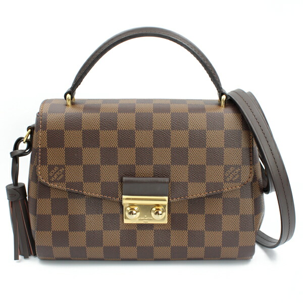 LOUIS VUITTON ルイヴィトン 御徒面子 クロワゼット ダミエ モノグラム エベヌ ゴールド金具 N53000【貨物輸送無料】【中古】【D7067】