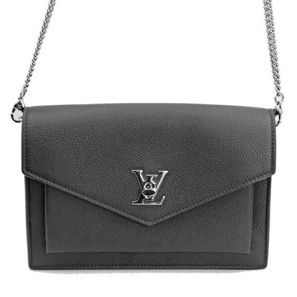 LOUIS VUITTON ルイヴィトン 御徒面子 ポシェット・ロックミー チェーン店 カーフレザー 黒いこと しろがね色金具 M63471【貨物輸送無料】【中古】【D7238】