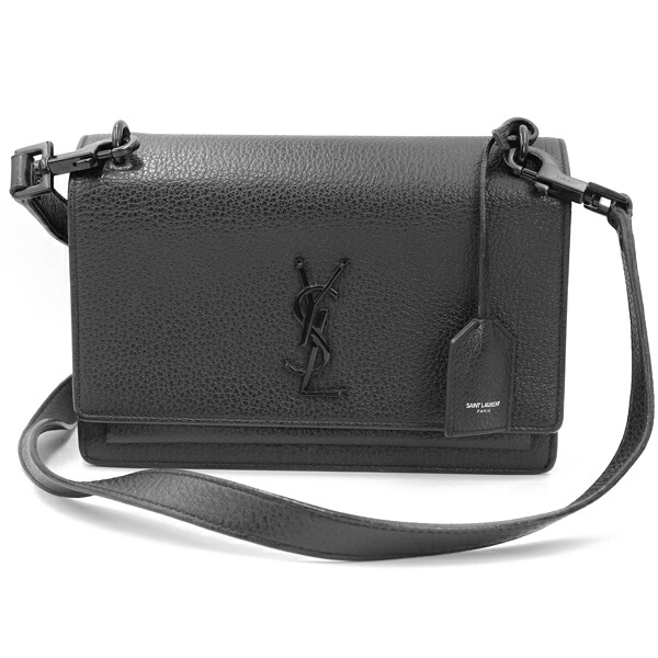 SAINT LAURENT サンローラン バッグ サンセット ミディアム カーフレザー ブラック ブラック金具【送料無料】【中古】【D7290】｜トキオカ