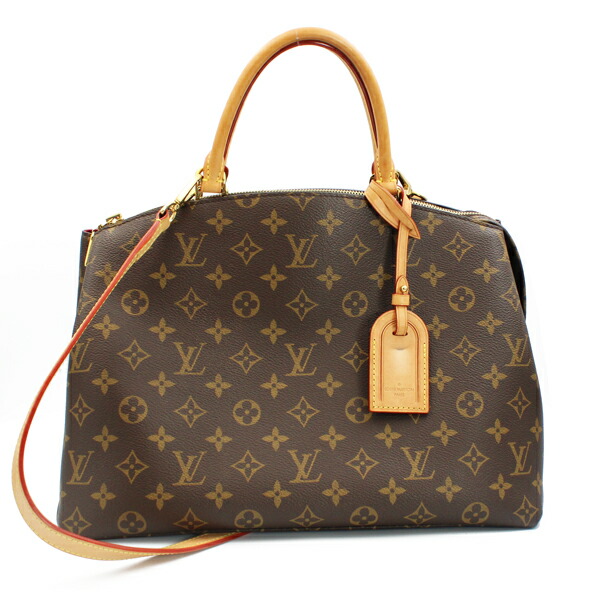 LOUIS VUITTON ルイヴィトン 御徒面子 グラン・パレMM モノグラム帆布 モノグラム 赤銅色 ゴールド金具 M45898【貨物輸送無料】【中古】【D7406】
