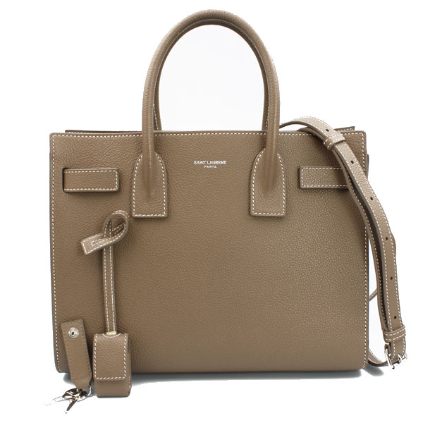 SAINT LAURENT サンローラン バッグ サック ド ジュール ベイビー カーフレザー グレージュ シルバー金具 【送料無料】【中古】【D7572】|トキオカ