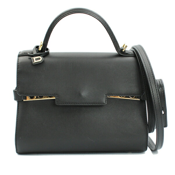DELVAUX デルヴォー バッグ タンペート ミニ カーフレザー ブラック ゴールド金具【送料無料】【中古】【D7678】｜トキオカ