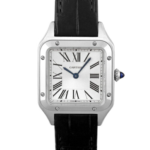 【置き目品】カルティエ CARTIER サントスデュモン SM WSSA0023 SS×革 38mm×27.5粍 しろがね色文字記号盤 【貨物輸送無料】【中古】【レディース】【ウォッチ】