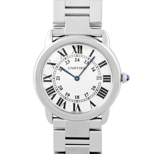 カルティエ CARTIER ロンドソロ ドゥ カルティエ LM W6701005 SS 36粍 しろがね色文字記号盤 【貨物輸送無料】【中古】【メンズ】【ウォッチ】