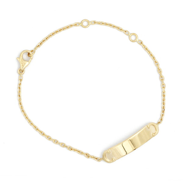 カルティエ Cartier 2C ID プレートブレスレット 750YG 腕回り：約15.5cm 【送料無料】【中古】【レディース】【アクセサリー】 【D5357】