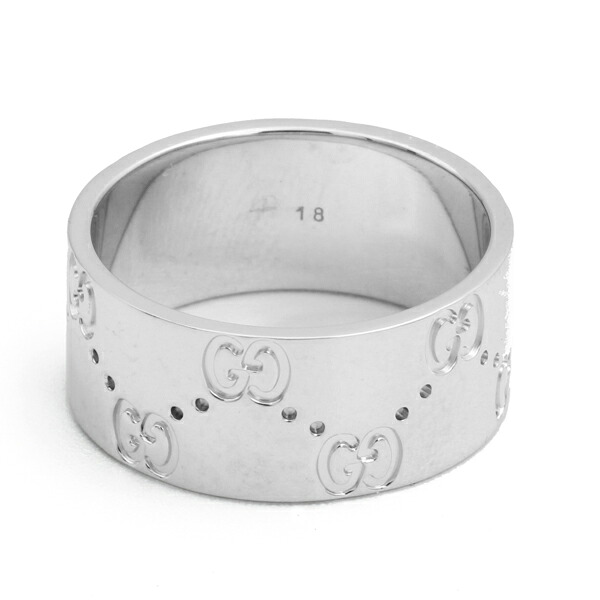 グッチ GUCCI アイコンリング ワイド #17 750WG 17号 【送料無料】【中古】【レディース】【アクセサリー】 【D6689】