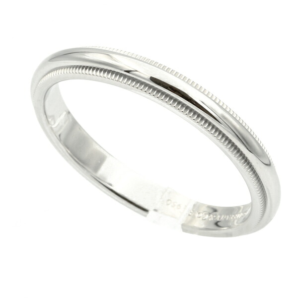 ティファニー TIFFANY&CO.ミルグレインバンドリング #22 PT950 22号 【送料無料】【中古】【レディース】【アクセサリー】【D7348】|トキオカ
