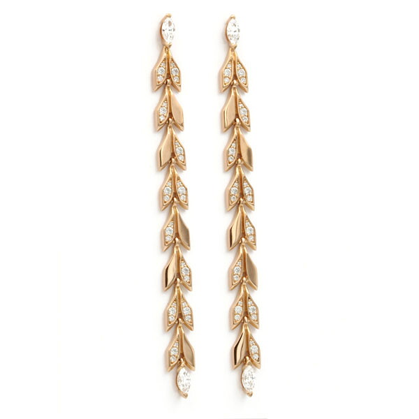 ティファニー TIFFANY&CO.ビクトリアヴァイン ドロップダイヤモンドピアス 750PG 全長約7.5cm 【送料無料】【中古】【レディース】【アクセサリー】【D7512】｜トキオカ