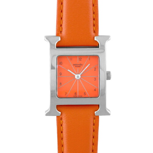 楽天市場】【ウォッチ】HERMES エルメス Hウォッチ オレンジ文字盤 GP