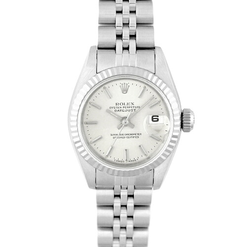 ロレックス ROLEX デイトジャスト 69174 WG×SS 26mm シルバー文字盤 U番 【送料無料】【中古】【レディース】【腕時計】