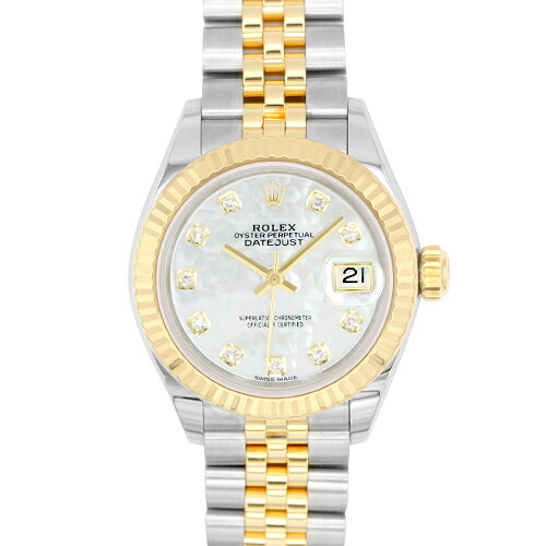 ロレックス ROLEX デイトジャスト28 279173NG YG×SS 28mm ホワイトシェル文字盤 ジュビリーブレスレット【送料無料】【中古】【レディース】【腕時計】|トキオカ