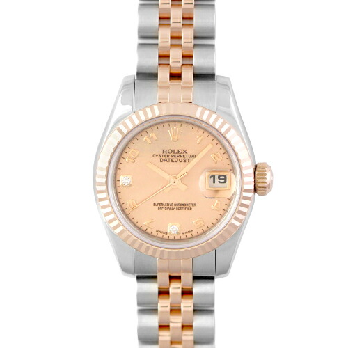 ロレックス ROLEX デイトジャスト 179171 PG×SS 26mm ピンクゴールダスト文字盤 ジュビリーブレスレット 【送料無料】【中古】【レディース】【腕時計】