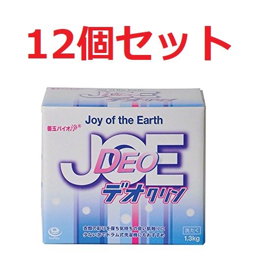 善玉バイオ中性洗剤 洗たく用 浄 デオクリン 1.3kg 12個書き割り お座敷干し用中性洗剤 抗菌 除菌 消臭 JOE