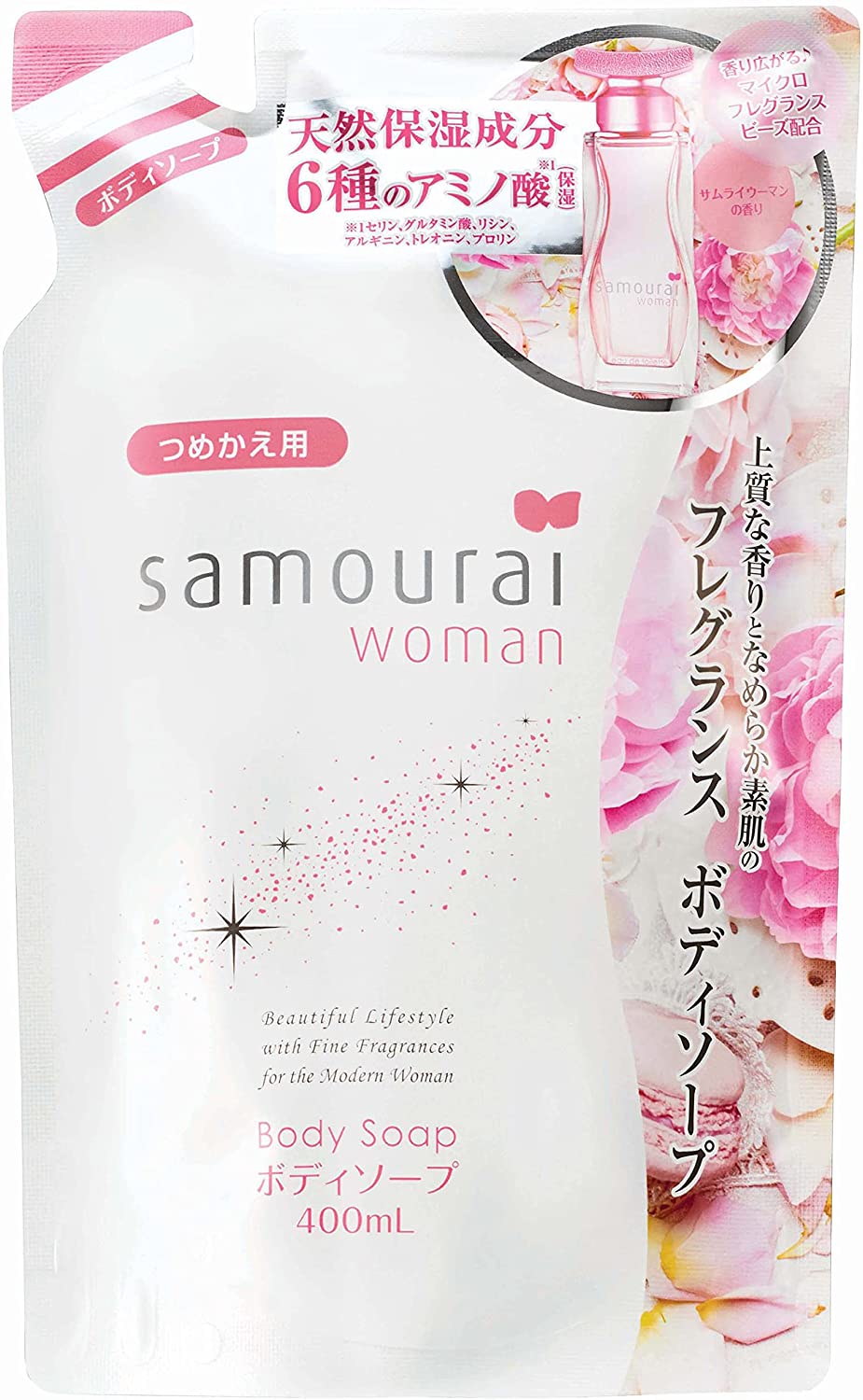 【送料無料・一部地域を除く】【１ケースまとめ買い２０個】SPR サムライウーマン　Nボディーソープ　つめかえ用　400ml