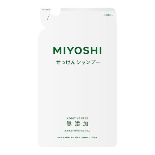 【送料無料（一部地域を除く）】【１ケースまとめ買い２０個】ミヨシ　無添加 せっけんシャンプー 詰替用　300ml