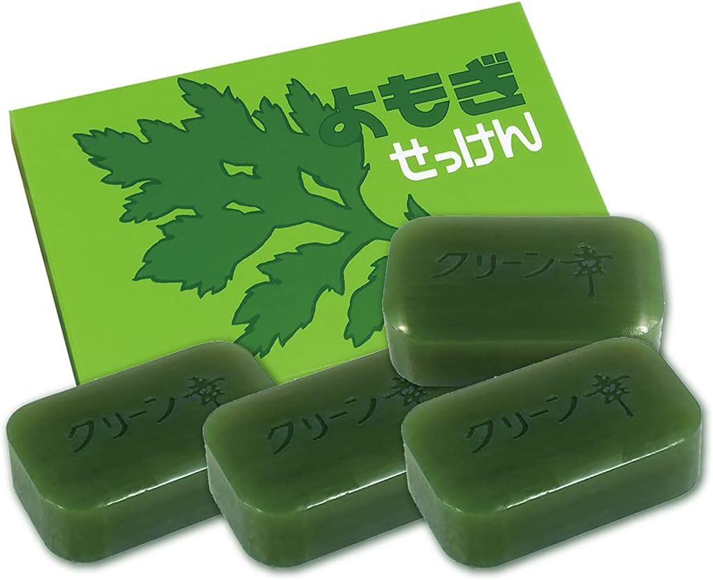 【送料無料・一部地域を除く】【まとめ買い10箱】地の塩社　よもぎせっけん 4個入り 固形石けん 無香料