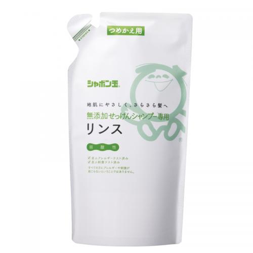 【送料無料(一部地域を除く）】【１ケースまとめ買い２０個】シャボン玉　無添加せっけんシャンプー専用リンスつめかえ用　420ml