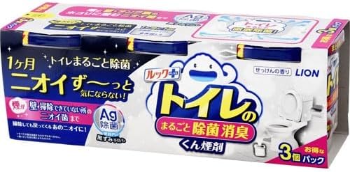 【送料無料・一部地域を除く】【１ケースまとめ買い１０パック】ライオン ルック+トイレのまるごと除菌消臭くん煙剤 3個パック