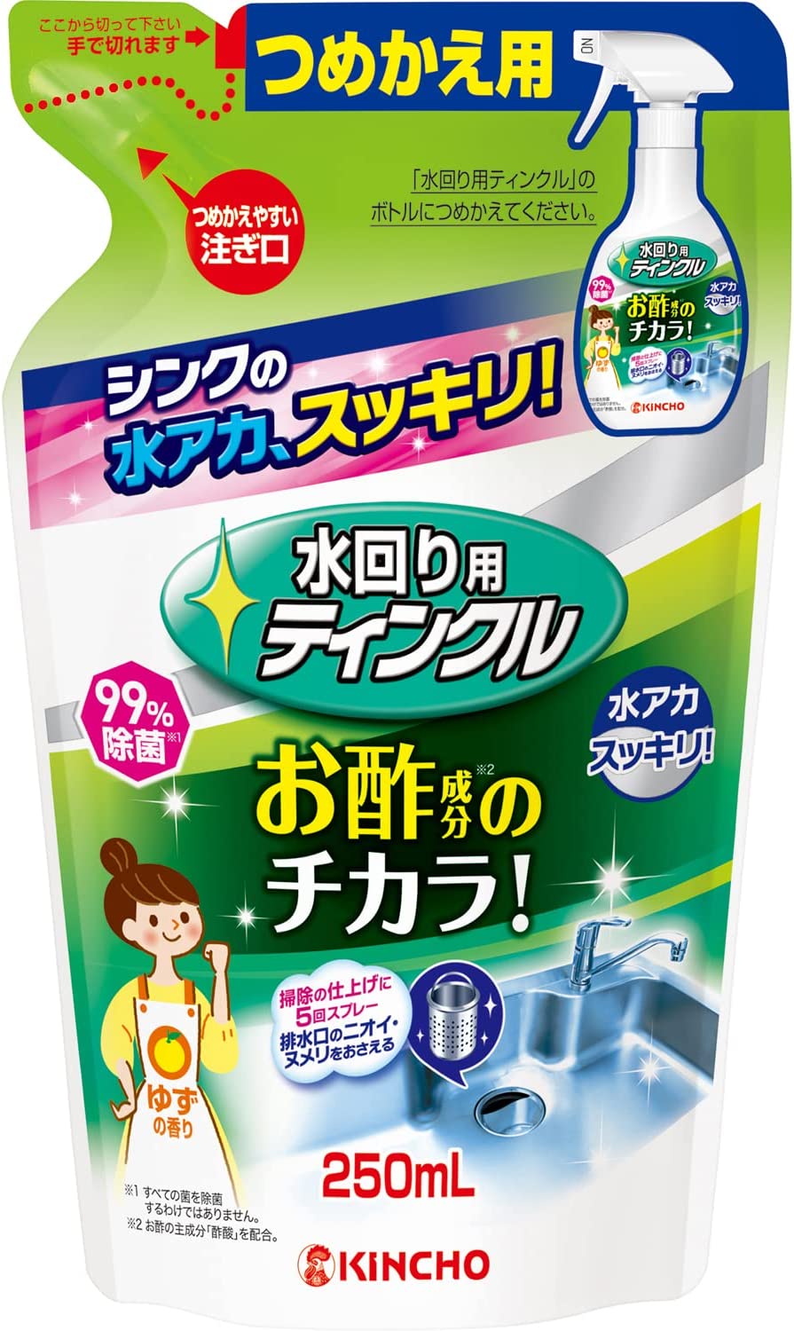 【送料無料・一部地域を除く】【１ケースまとめ買い２４袋】（リニューアル商品）金鳥　水回りティンクルV　防臭プラス　つめかえ用250ｍｌ