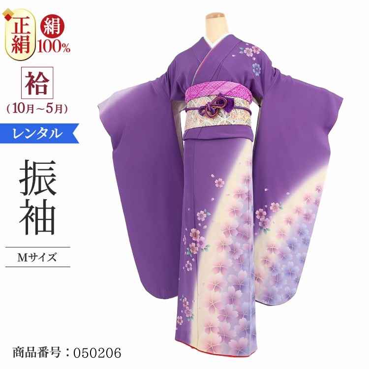 7647■　L寸　ロング　お振袖フルセット　藤の花　吉祥文様　美品 C1170100126011_M.jpg