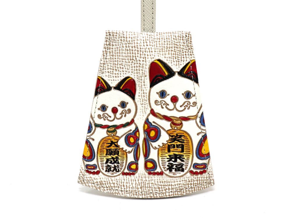 【好いたらしいなめし革言い慣わし芸術 寄託図書館屋「大関」】招き猫 ベルキーケース