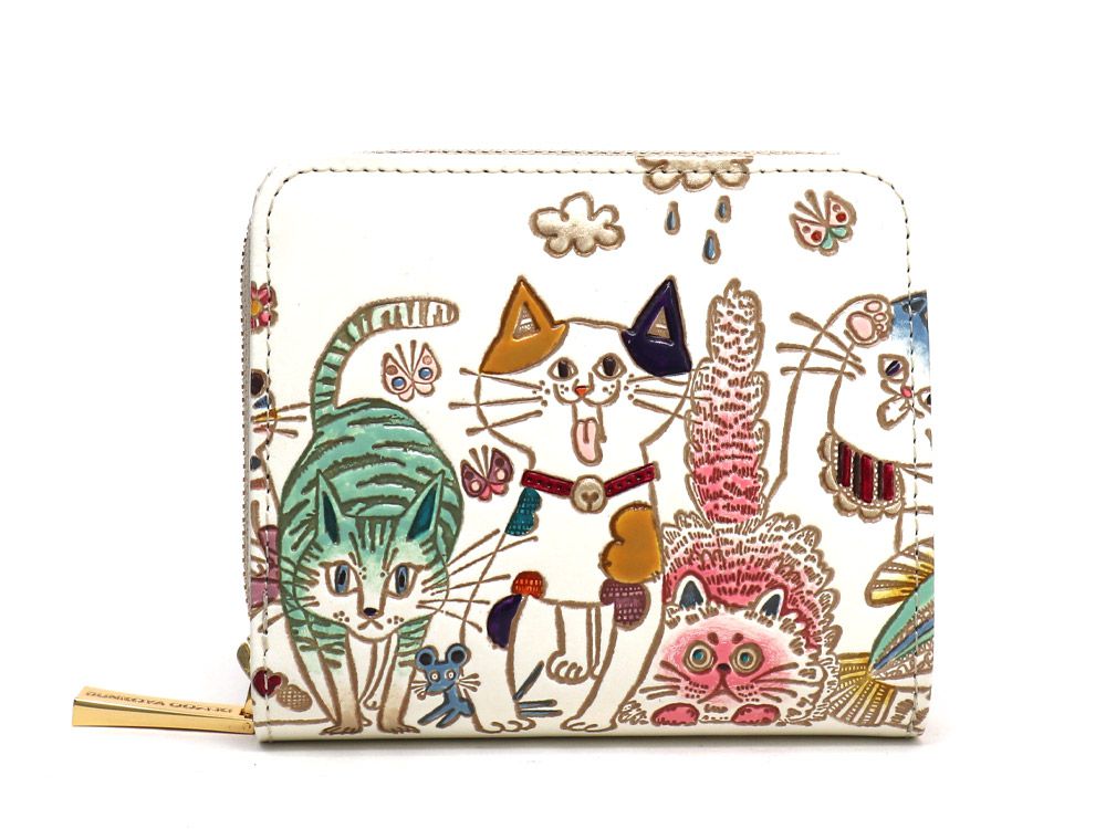 文庫屋大関 花と猫 札入れ 楽天市場】【可愛い皮革伝統工芸 文庫屋「大関」】花と猫＜ローズ