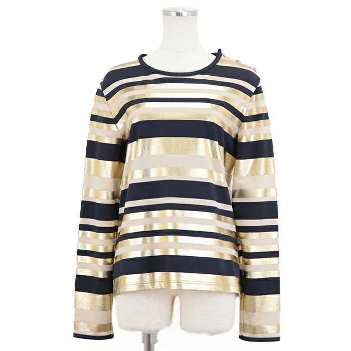 シャネル CHANEL ボーダー ロングスリーブカットソー P34294K00963 ブラック×グレー サイズ：40 CHANEL(シャネル) ボーダーロングスリーブカットソー