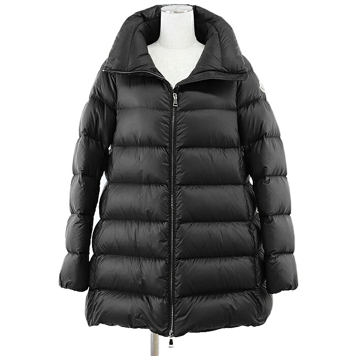 MONCLER モンクレール ダウンジャケット 2020年製 ANGES アンジェ ジップアップ スタンドカラー シグネチャー ロゴ パッチ 軽量 防寒 ライトダウン コート アウター レディース サイズ 1 ブラック 黒【中古】｜オパール店